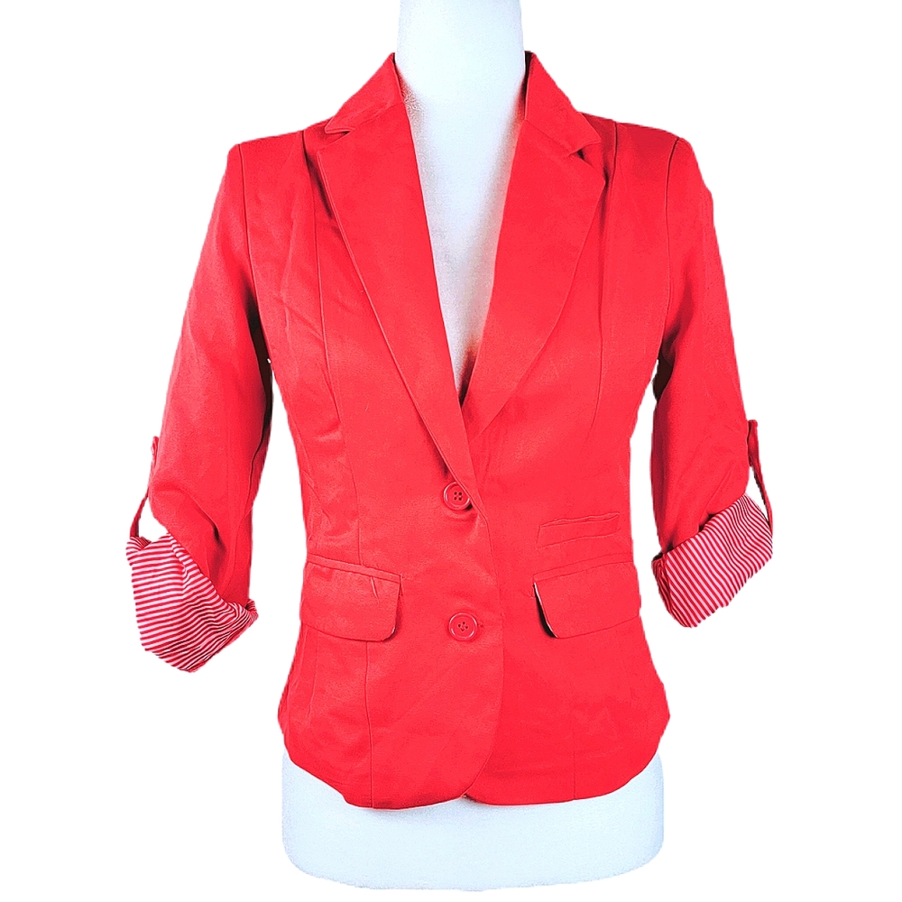 New Look 2 Button Blazer Roll Tab Sleeves Small